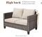 Patio Furniture Set: 4 Piece Wicker Rattan Conversation Set for Yard Porch with Loveseat Chairs, Coffee Table, and High Back Couch for All Weather. Color: Beige